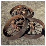 4 Antique Steel Wheels