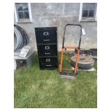 Shop Dolly and 3 Drawer Filing Cabinet