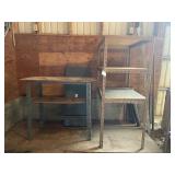 3' Metal Shelving Bench, 5' Metal Shelving Unit