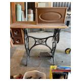 Antique CR Floor Model Oak Cased Sewing Machine