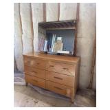Vintage 6 Drawer Dresser W/ Mirror