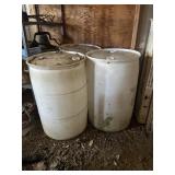 3 White Plastic Drums