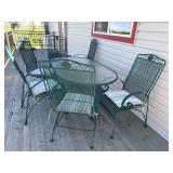 Patio Table Set W/ Table & 6 Iron Chairs
