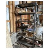 Metal Shelving Unit & Contents