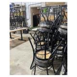 6 - Black Metal Upholstered Chairs