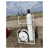 Oxygen Bottle On Cart W/ Hoses