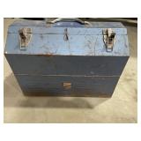 Blue Beach Tool Box Filled W/ Misc. Brass