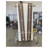 Folding Table W/ Seats On Wheels