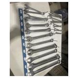 Std Size Wrenchs On Size Board - Sizes 1/4'-1 1/4'