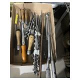 Various Files, Hand Wood Drill Bits, Saw,