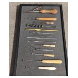 14 button and crochet hook tools