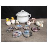 Ceramic Chamber pot with assortment of other items