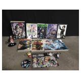 Manga graphic novels, pins and figures