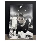 Large Photo of Audrey Hepburn on wood 24' x 36'