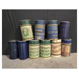Assortment of Edison Blue Amber Records rolls