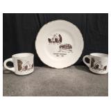 Caroll Centennial 1881-1981 plate and 2 coffee