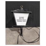 Vintage advertising hanging lantern, wooden