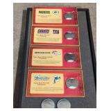 6 Budweiser Super Bowl medallions