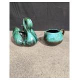 Blue Mountain Pottery Swan (not marked) and bowl