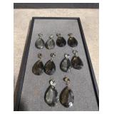 10 teardrop 2' glass crystal, vintage