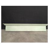 Chippy wooden shelf painted light green 42.5'w x
