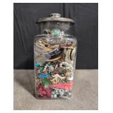 Jar of jewelry for crafts, parts or repair