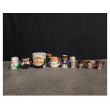 Assorted Toby miniature mugs