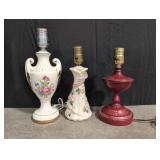 Red metal base lamp and ceramic lamp with no