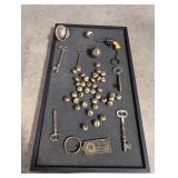 Assortment of bells, keys and key chains