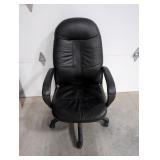 Black office chair on wheels