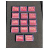 15 boxes Schrader tire valves, 5 in each, vintage