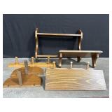 Variety of wooden shelves