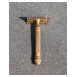 Antique brass men's Gillette safety razor