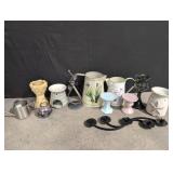 Decorative items, candle holders, metal watering