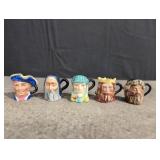 Vintage 80's Franklin Mint Miniature Toby Jugs