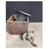 Hand held grinder?, wire and wood box