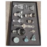12 glass/crystal bottle stoppers, vintage