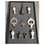 10 vintage lamp shade finials