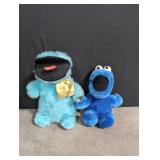 2 vintage plush cookie monsters