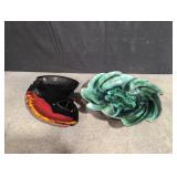 Blue Mountain Pottery dish 12' diameter and black