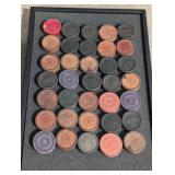 Full set of 24 checkers and some spares