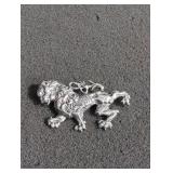 British lion sterling silver brooch 1 3/4' pre