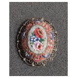 Millefiori brooch, likely Italy pre 1940 1 5/8'