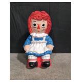 Plastic Raggedy Ann bank 11' high