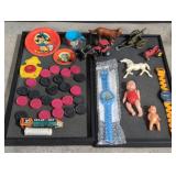 Small old toys and set of checkers