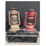 Metal box with 2 lanterns, red Jupiter lantern