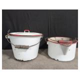 2 metal buckets
