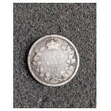 1916 Canadian small 5 cent coin