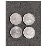 4 1973 Canada RCMP 25 cent coins