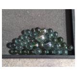 Assorted clear glass marbles
